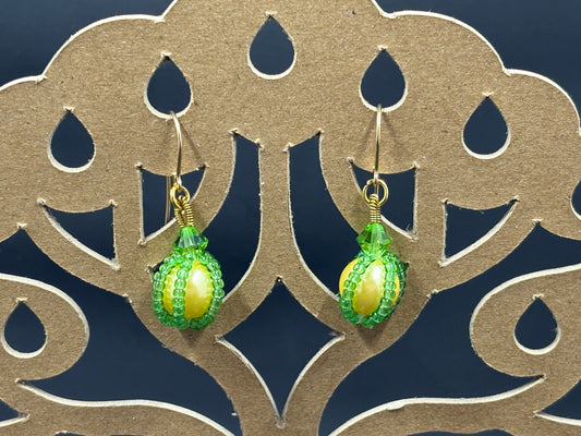 Sunshine Wrapped Bead Earrings