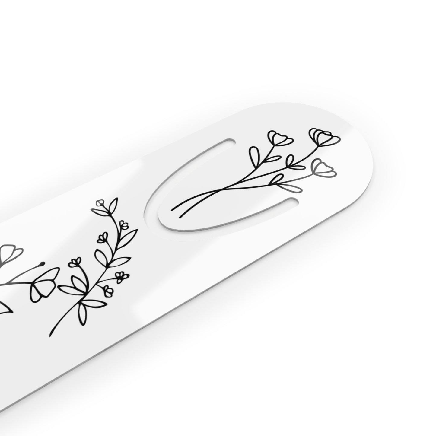 Metal Bookmark, Hand-drawn flowers, floral bookmark, simple flower bookmark