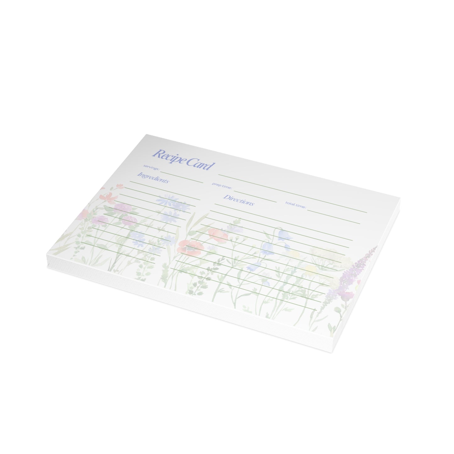 Set of 4x6 Wild Flower Recipe Cards, Kitchen Gift, Cooking Accessories