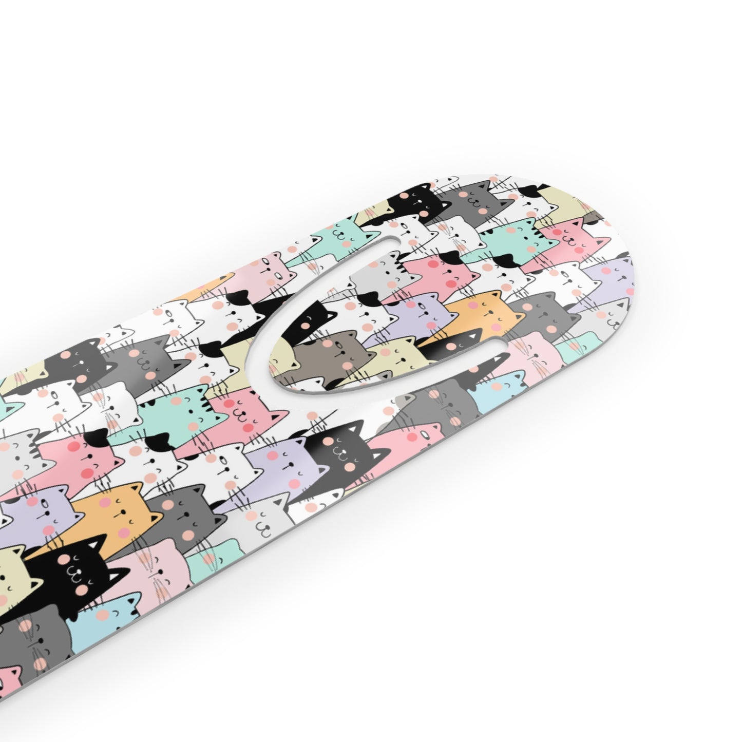 Metal Bookmark, cat pattern, pet lover, cat mom, cute cat, colorful bookmark