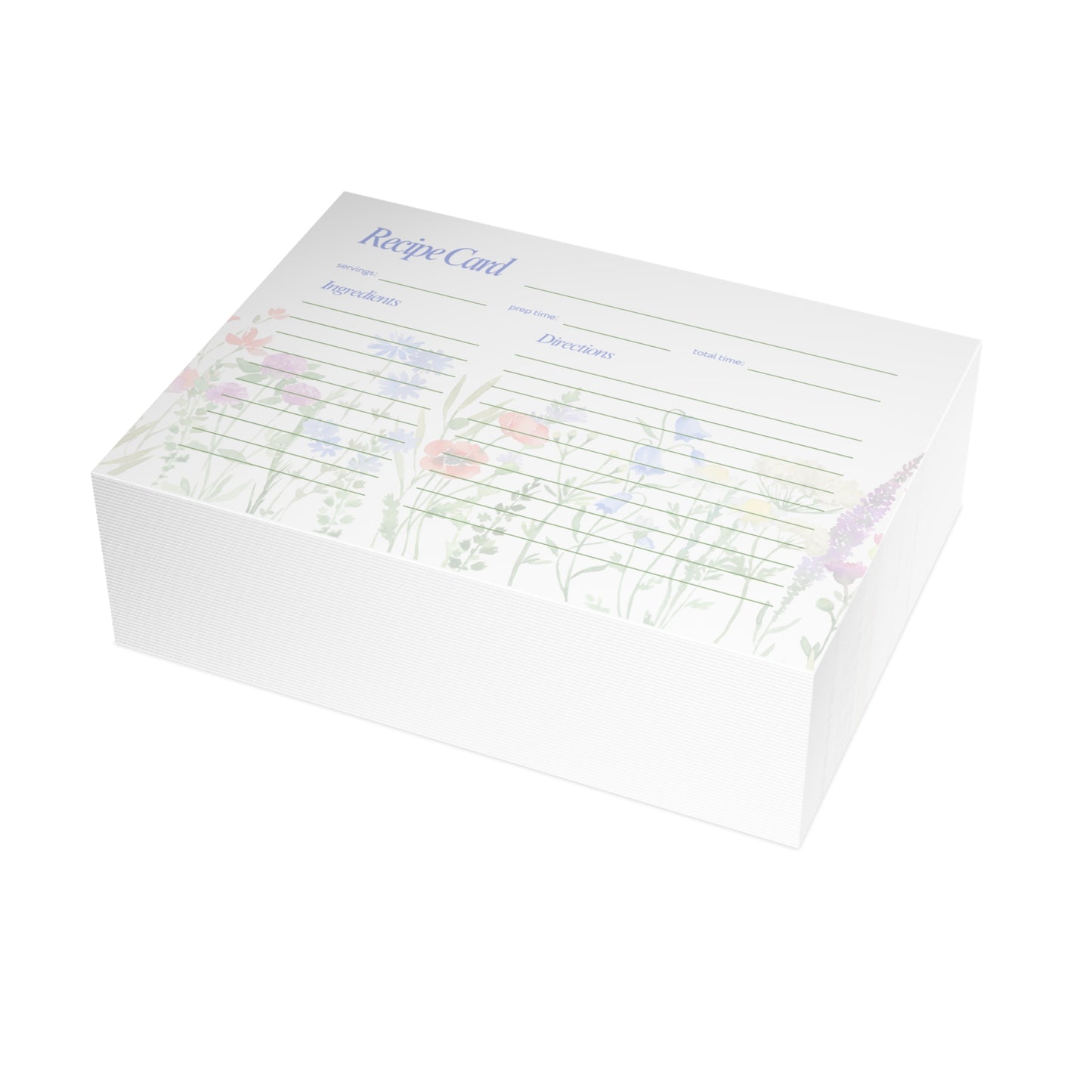 Set of 4x6 Wild Flower Recipe Cards, Kitchen Gift, Cooking Accessories