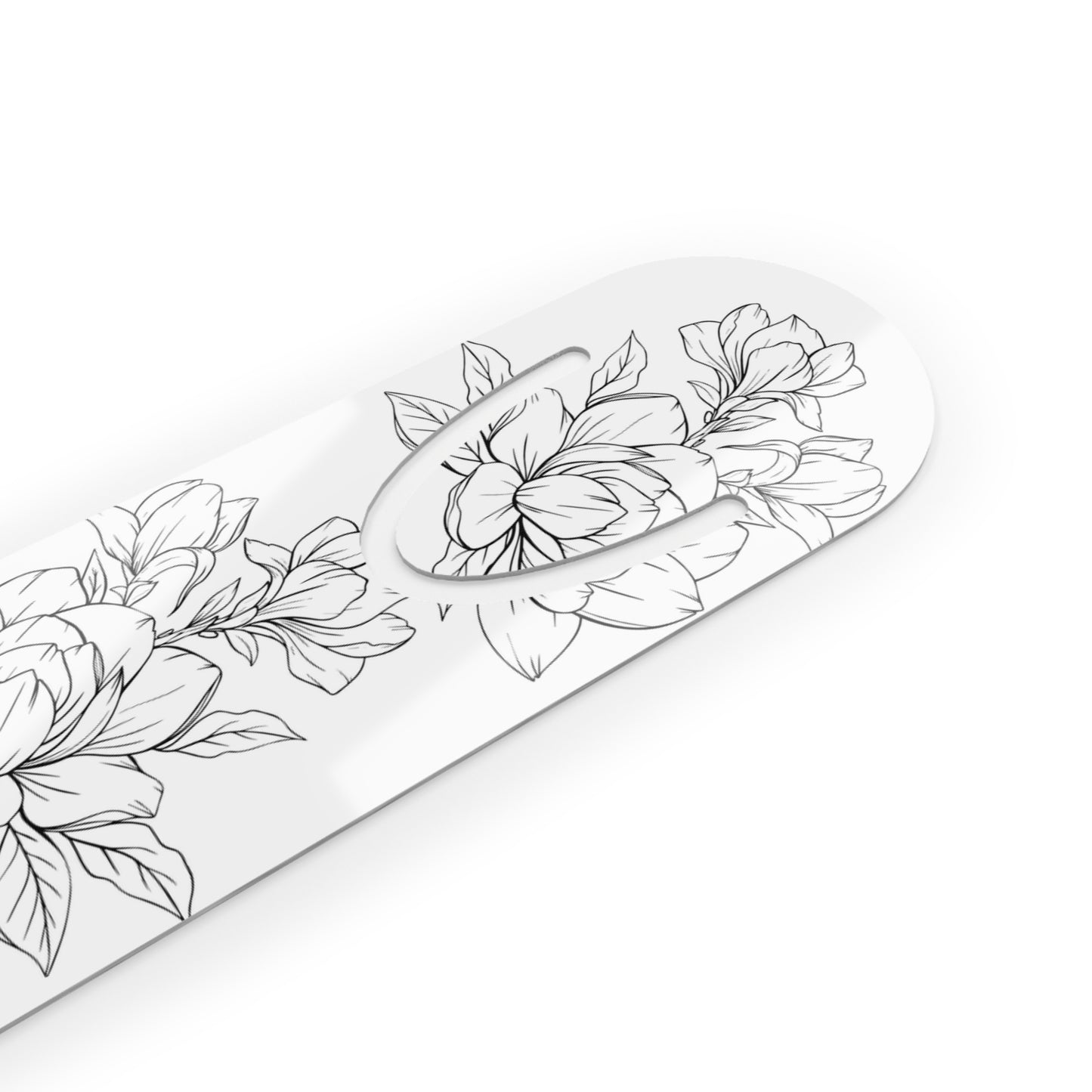 Metal Bookmark Rose Camellia Flowers, floral bookmark, simple flower bookmark