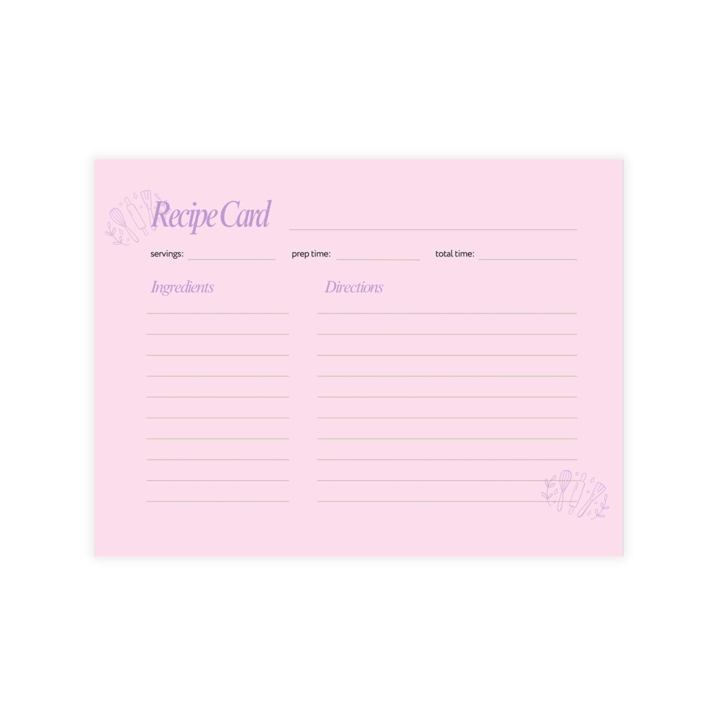 Recipe Cards Bundle - 4x6 Pink Recipe Cards, Recipe Collection, Recipe Card Set