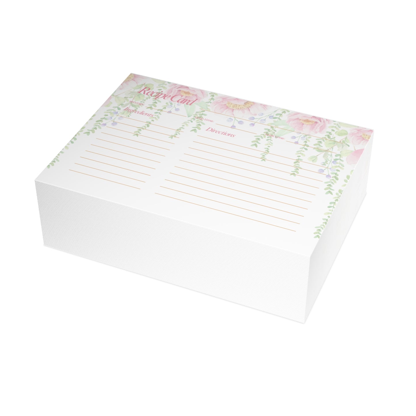 4x6 Floral Garland Pattern Recipe Cards, Kitchen Gift, Cooking Accessories