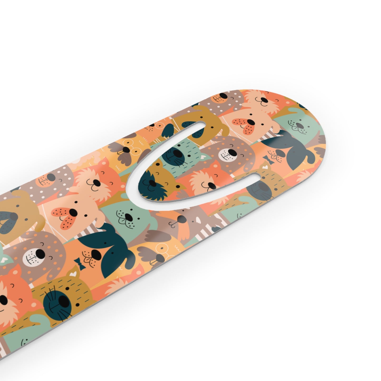 Metal Bookmark, dog pattern, pet lover, dog mom, dog crowd, colorful bookmark