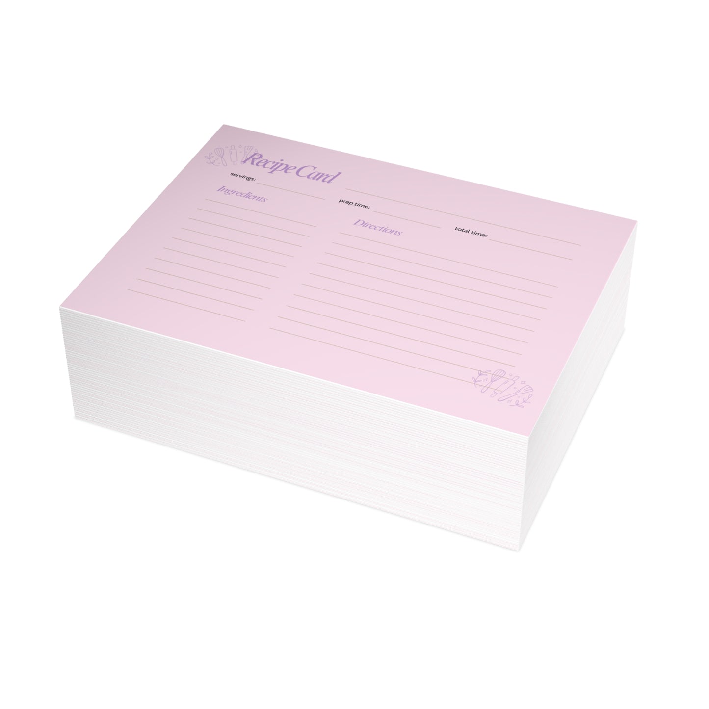 Recipe Cards Bundle - 4x6 Pink Recipe Cards, Recipe Collection, Recipe Card Set