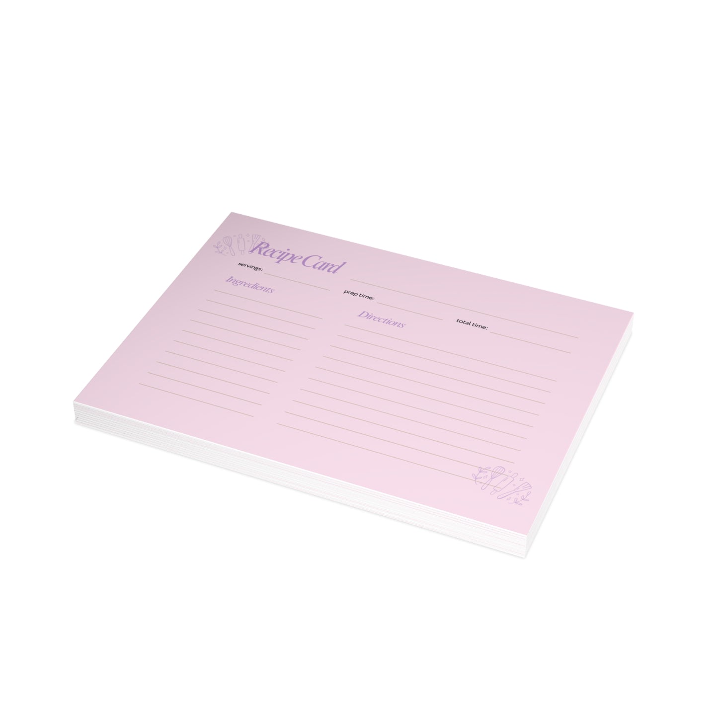 Recipe Cards Bundle - 4x6 Pink Recipe Cards, Recipe Collection, Recipe Card Set