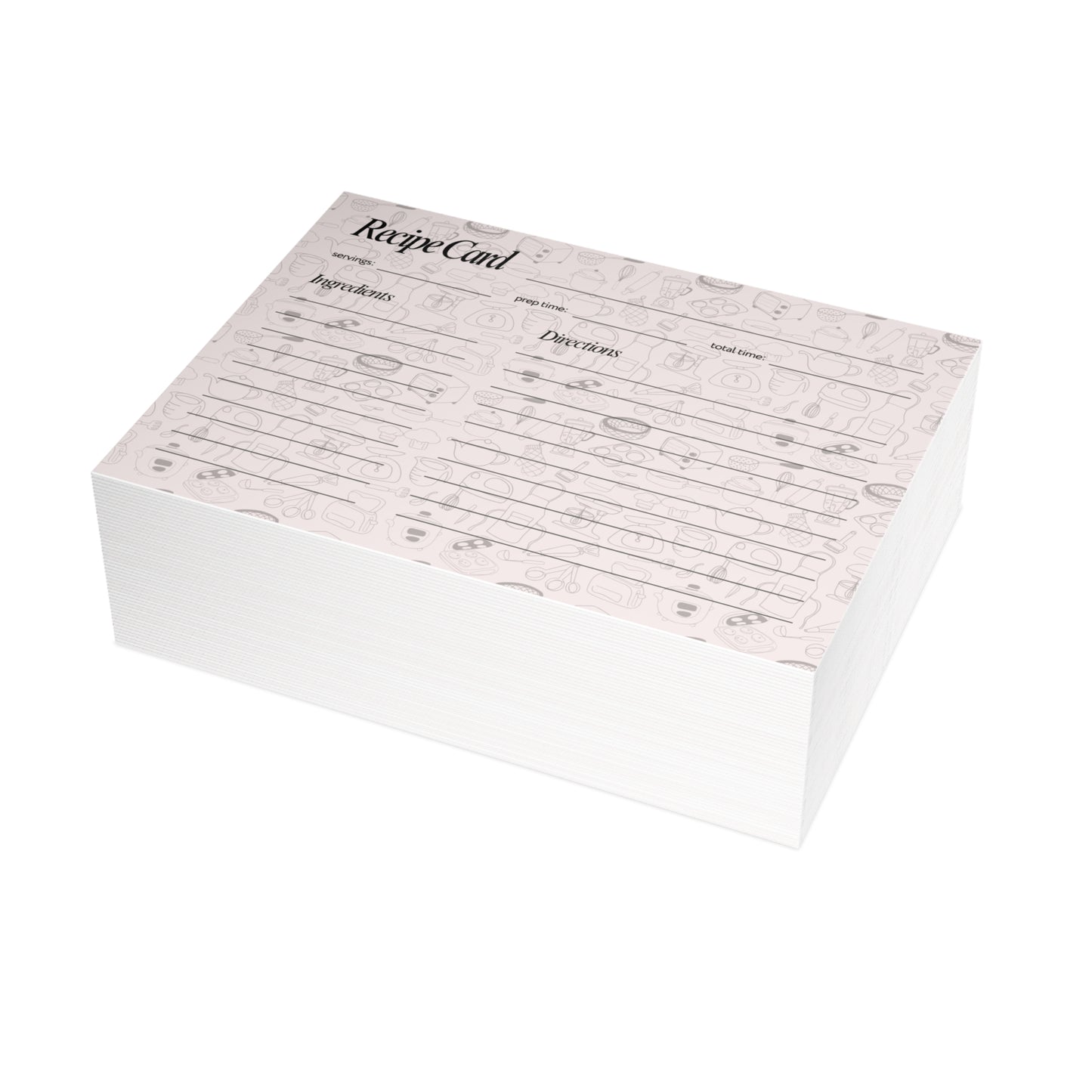 Set of 4x6 Utensil Pattern Recipe Cards, Kitchen Gift, Recipe Card Set