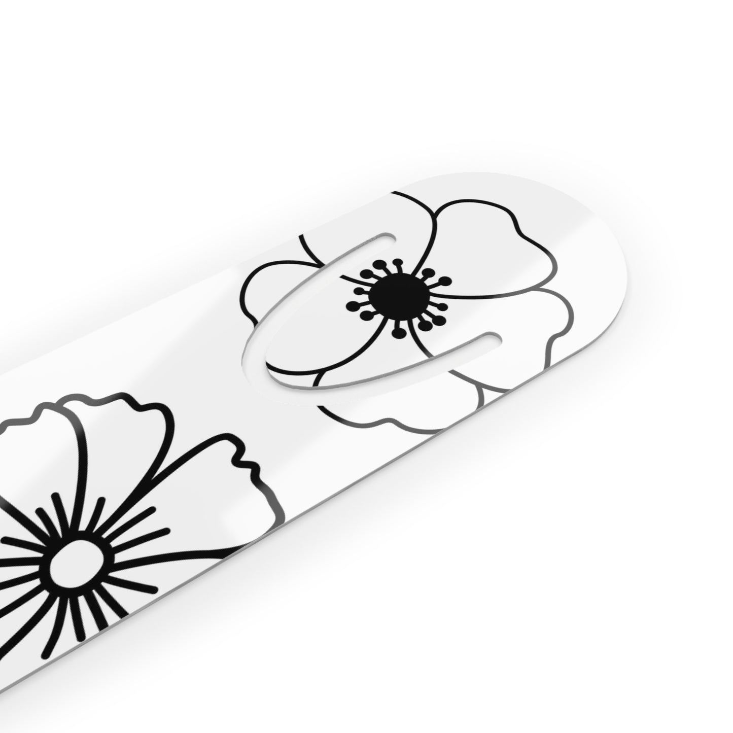 Metal Bookmark Hand-drawn large flowers, floral bookmark, simple flower bookmark