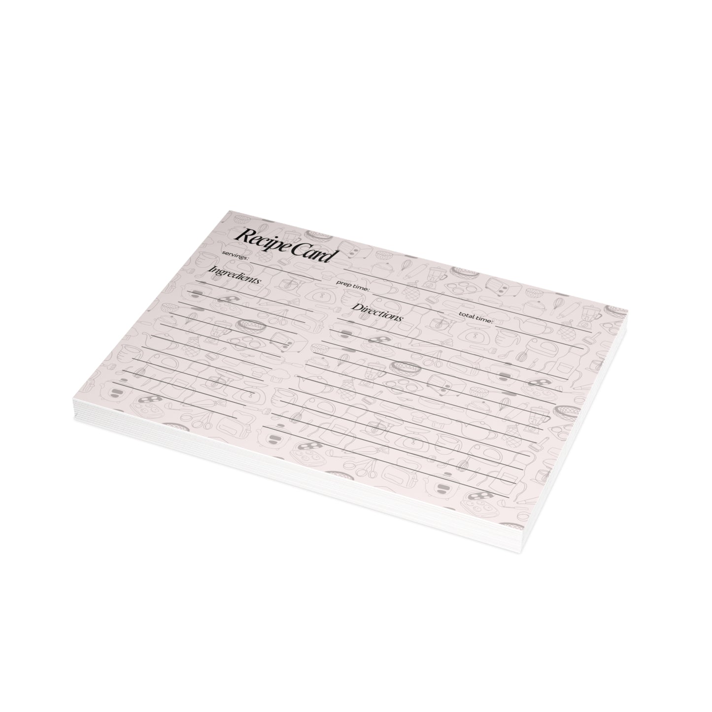 Set of 4x6 Utensil Pattern Recipe Cards, Kitchen Gift, Recipe Card Set