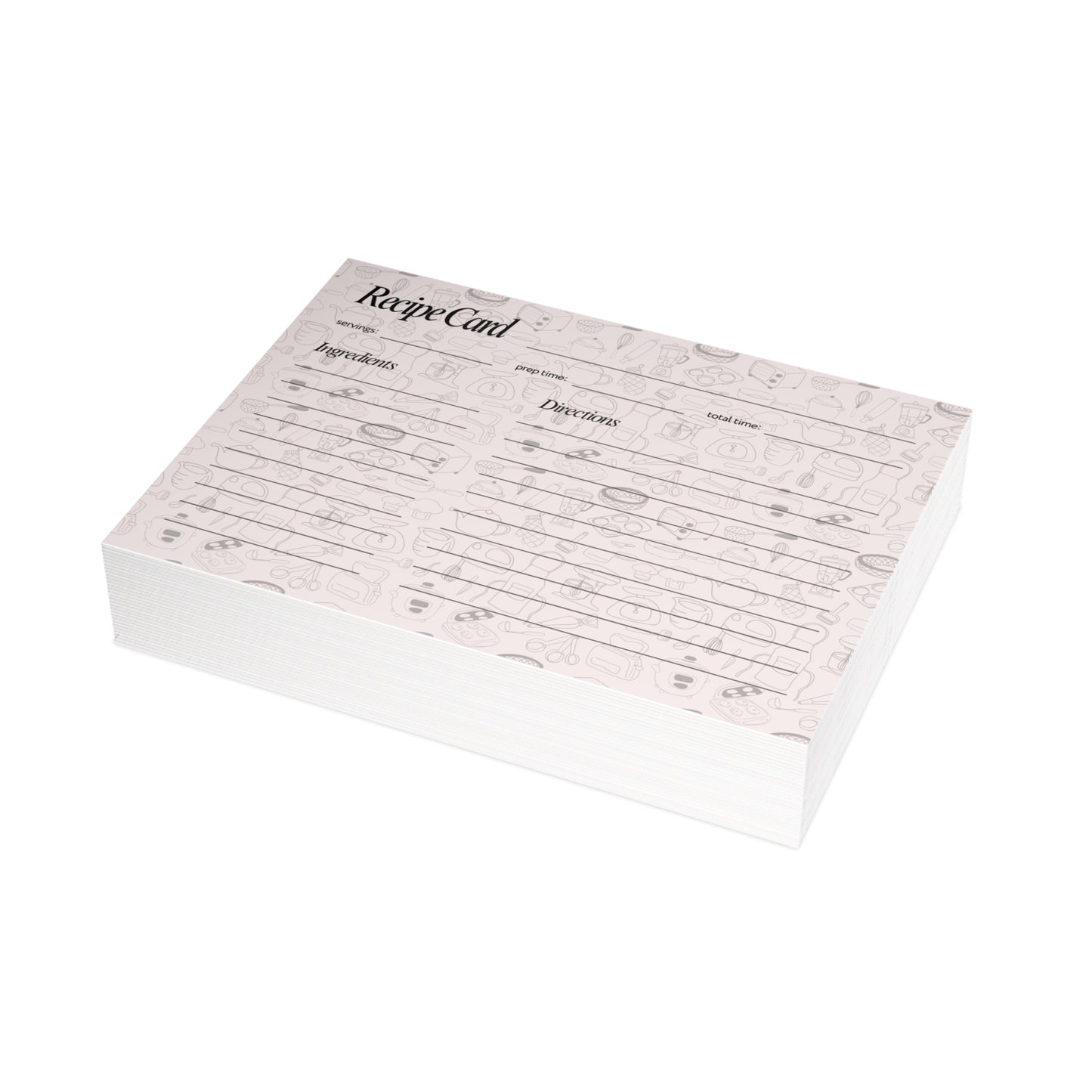 Set of 4x6 Utensil Pattern Recipe Cards, Kitchen Gift, Recipe Card Set