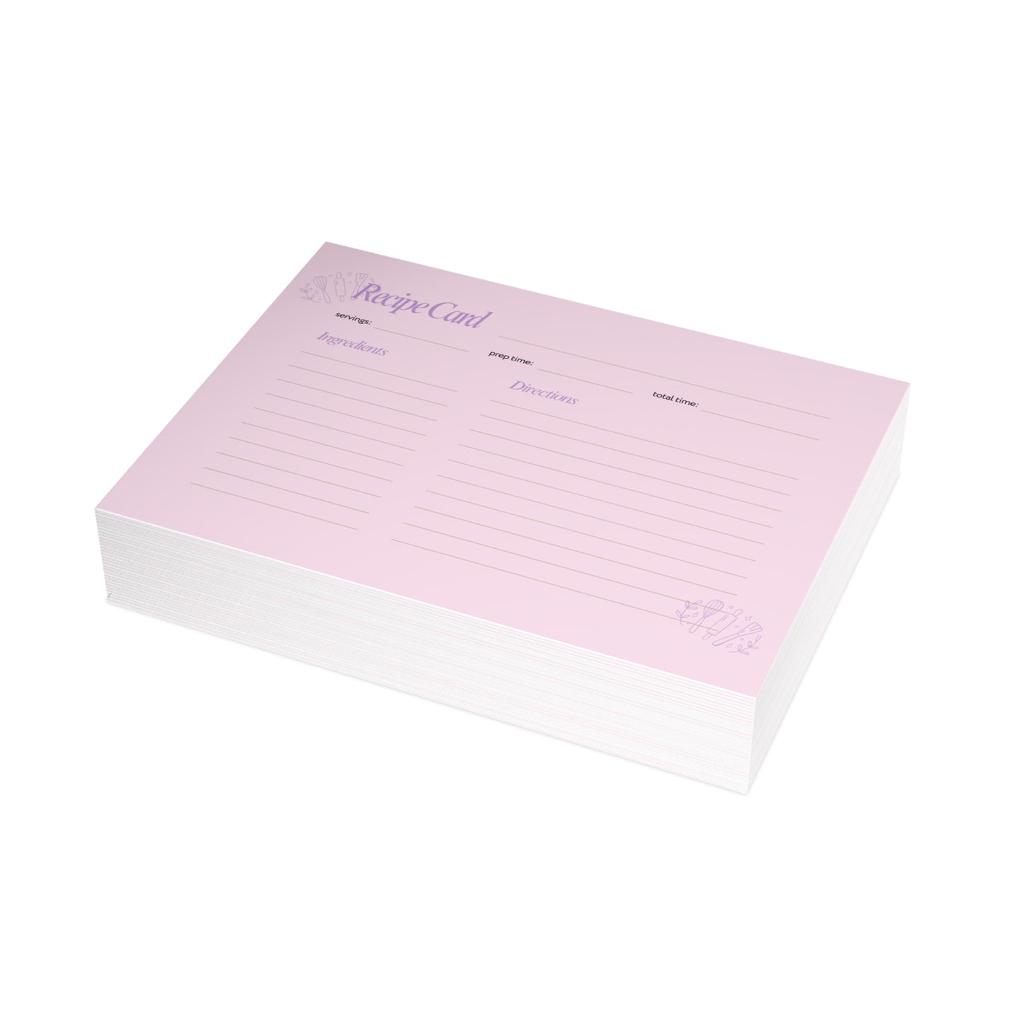 Recipe Cards Bundle - 4x6 Pink Recipe Cards, Recipe Collection, Recipe Card Set