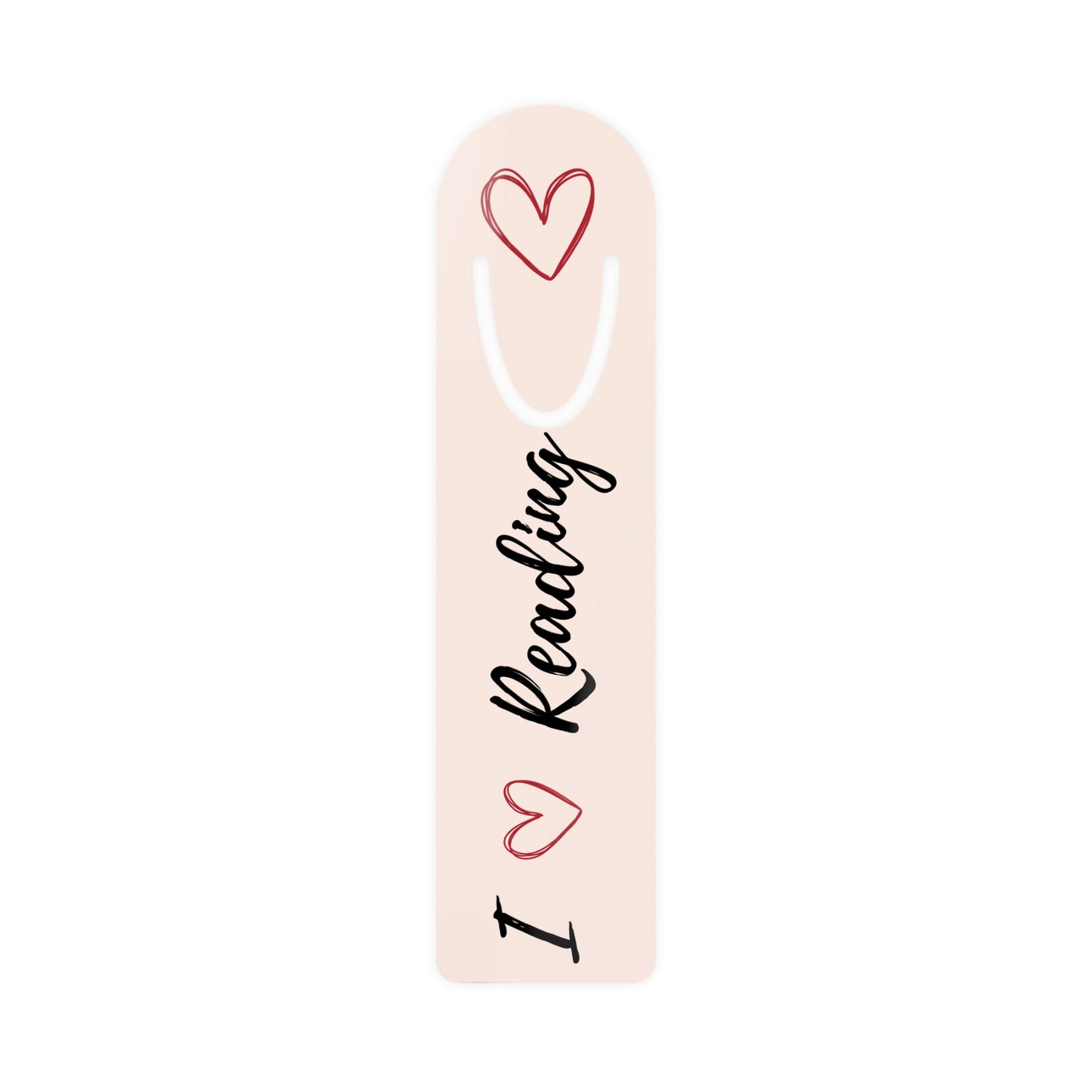 Metal Bookmark, I love reading, heart bookmark, book lover gift, pink bookmark