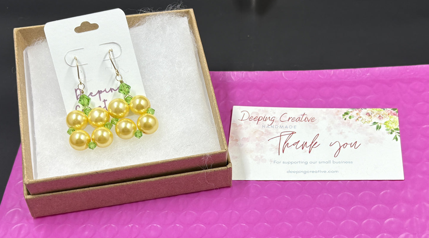 Sunshine Square Beaded Earrings