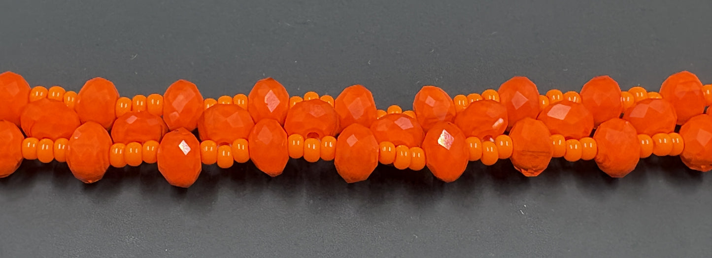 Orange Crystal Beaded Bracelet