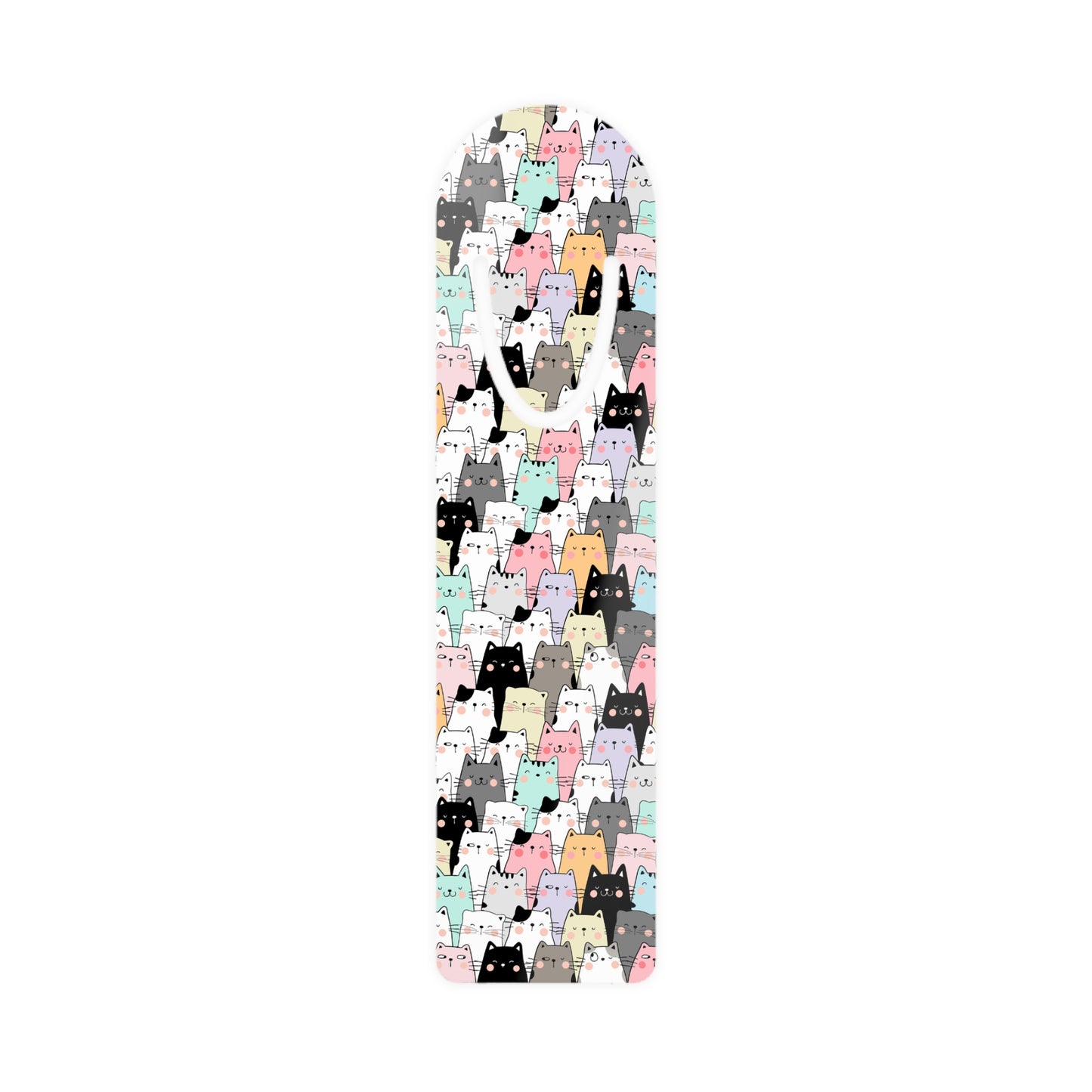 Metal Bookmark, cat pattern, pet lover, cat mom, cute cat, colorful bookmark