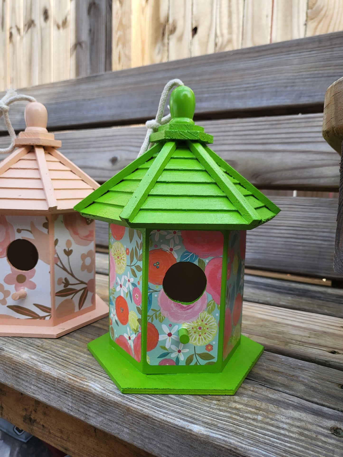 Hand Painted Decoupage Gazebo Birdhouses
