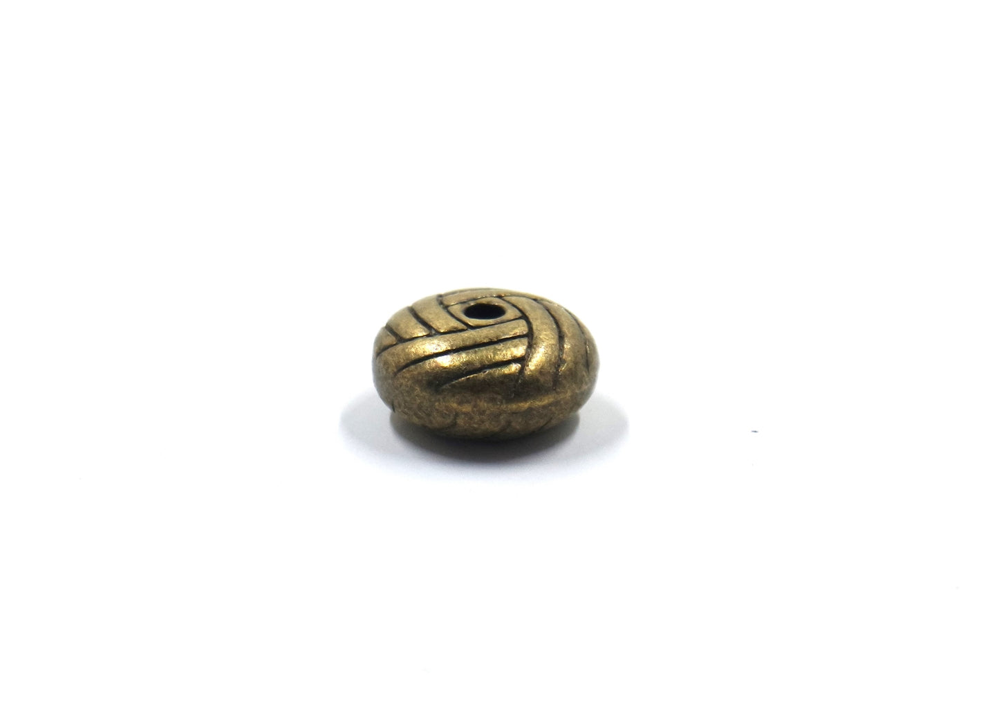 Basket Knot Weave Bead Charm Antique Brass Tone
