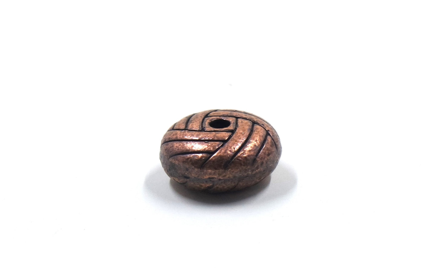Basket Knot Weave Bead Charm Antique Copper Tone
