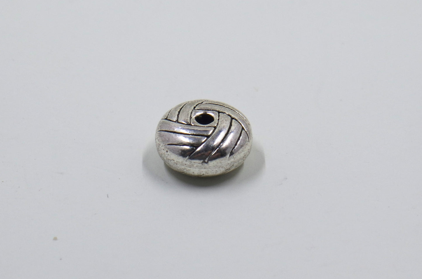 Basket Knot Weave Bead Charm Antique Silver Tone