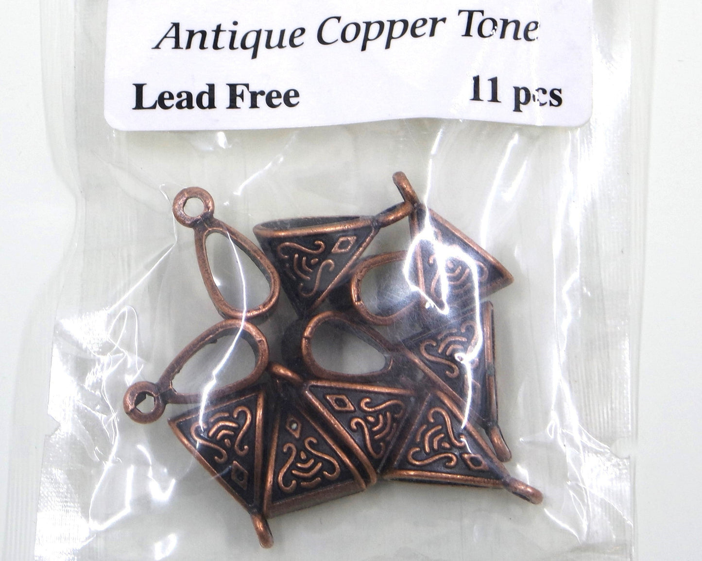 Celtic Triangle Charm Antique Copper