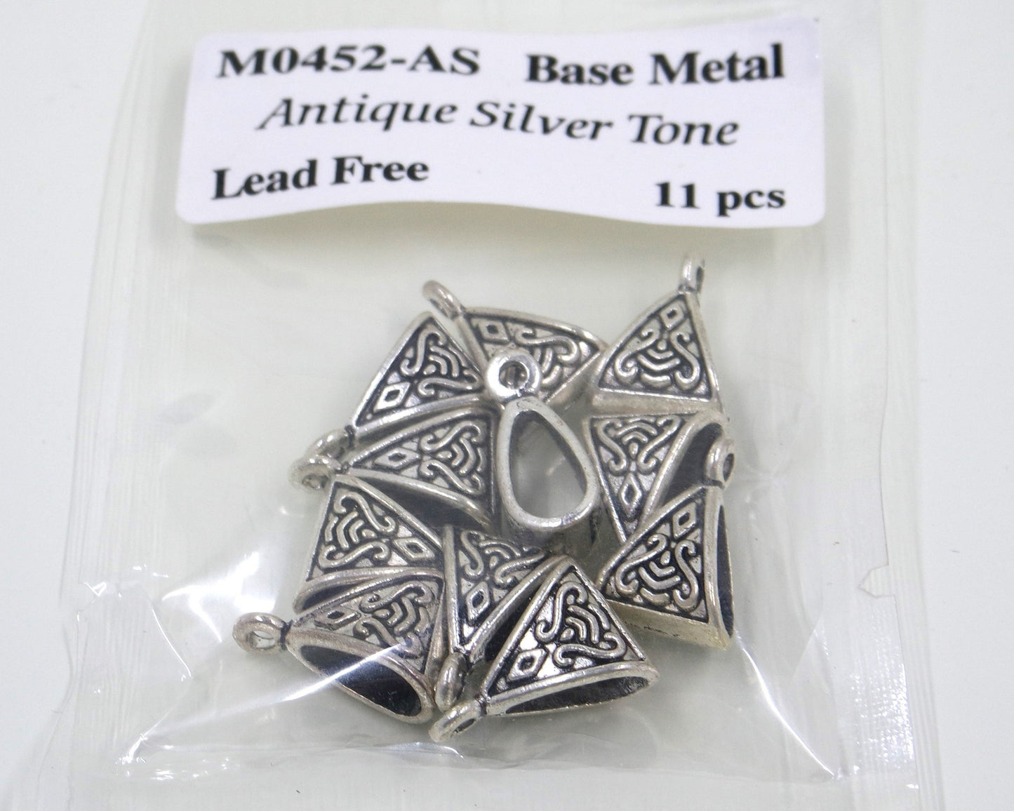 Celtic Triangle Charm Antique Silver