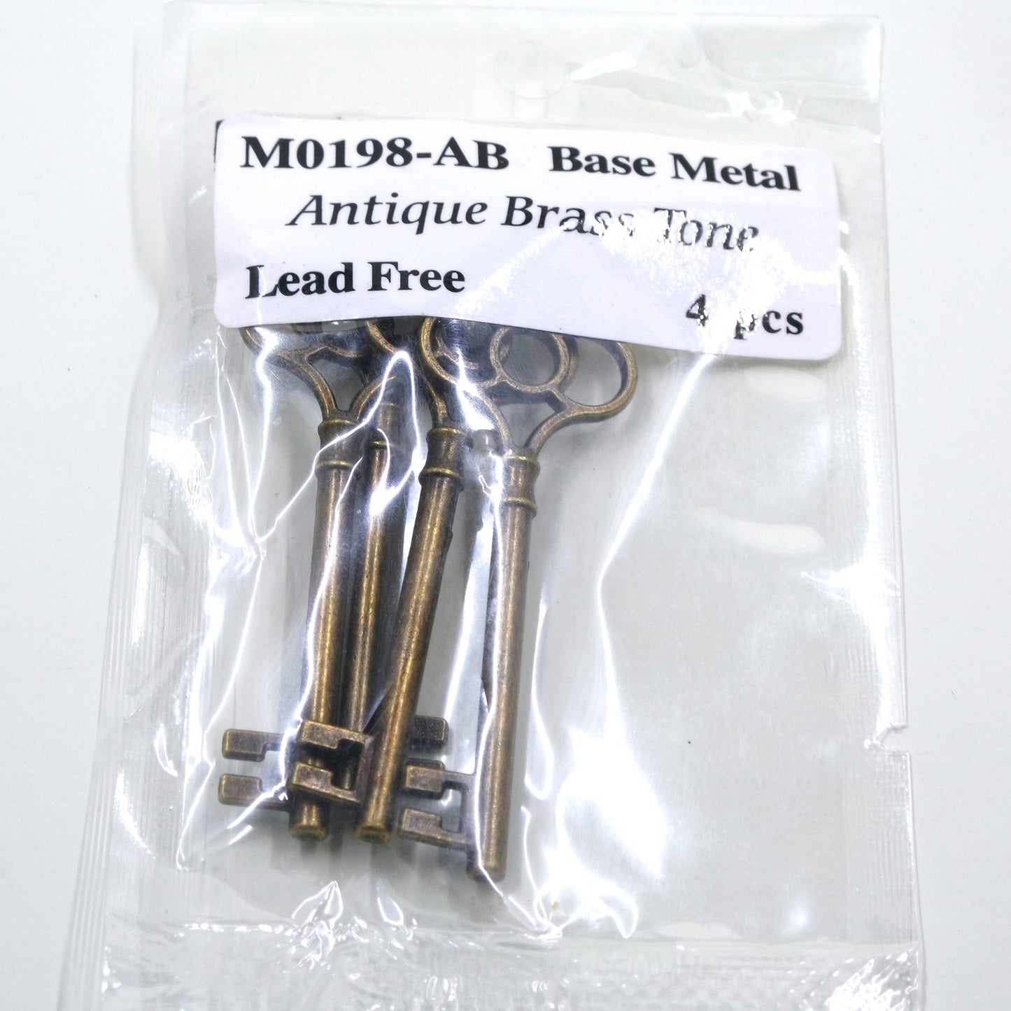 Key Charm Pendant Antique Brass Tone