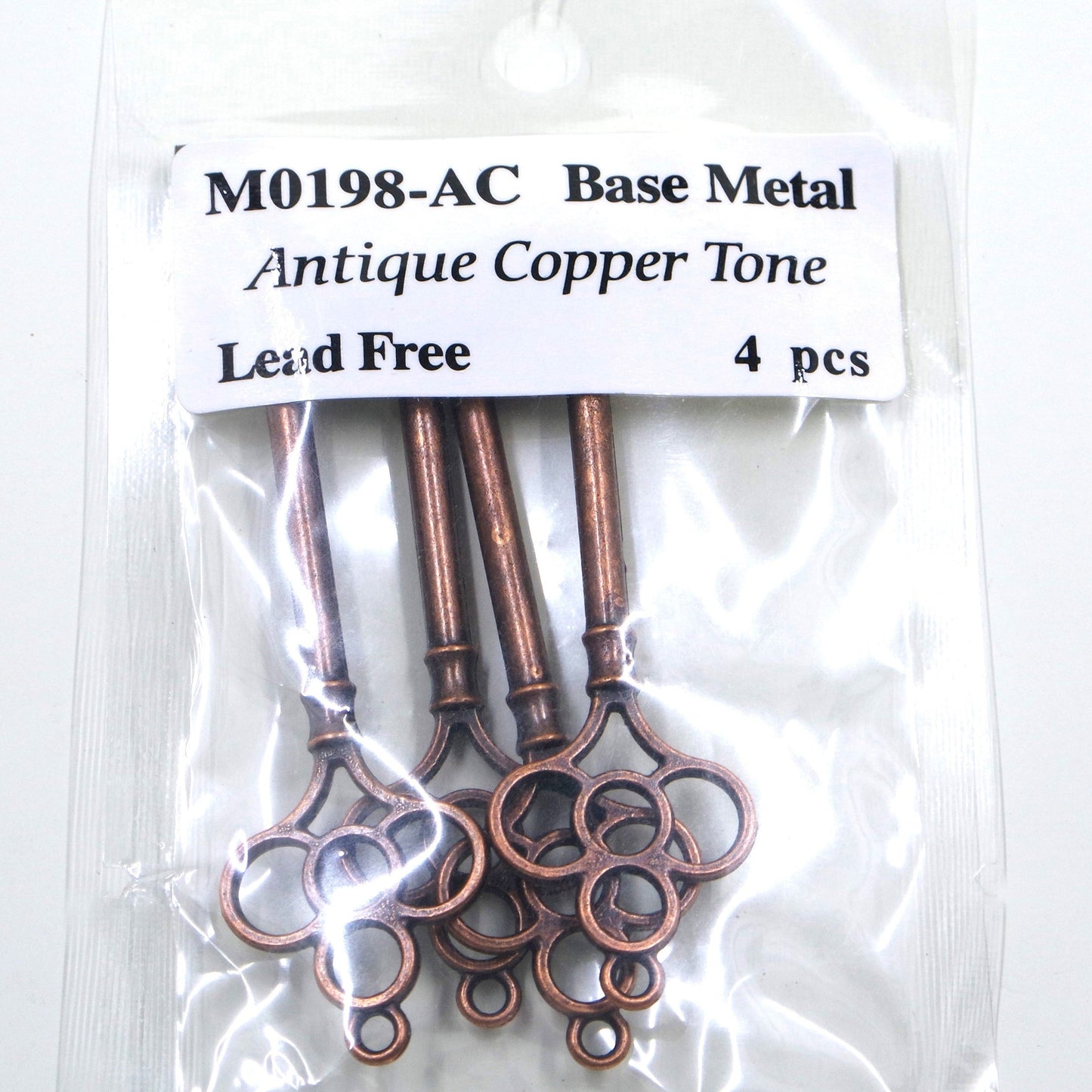 Key Charm Pendant Antique Copper Tone