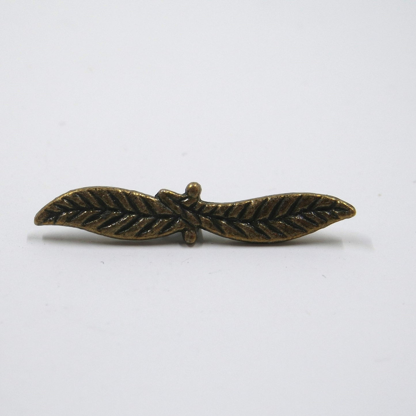 Flower and Leaf Toggle Clasp Antique Brass Tone
