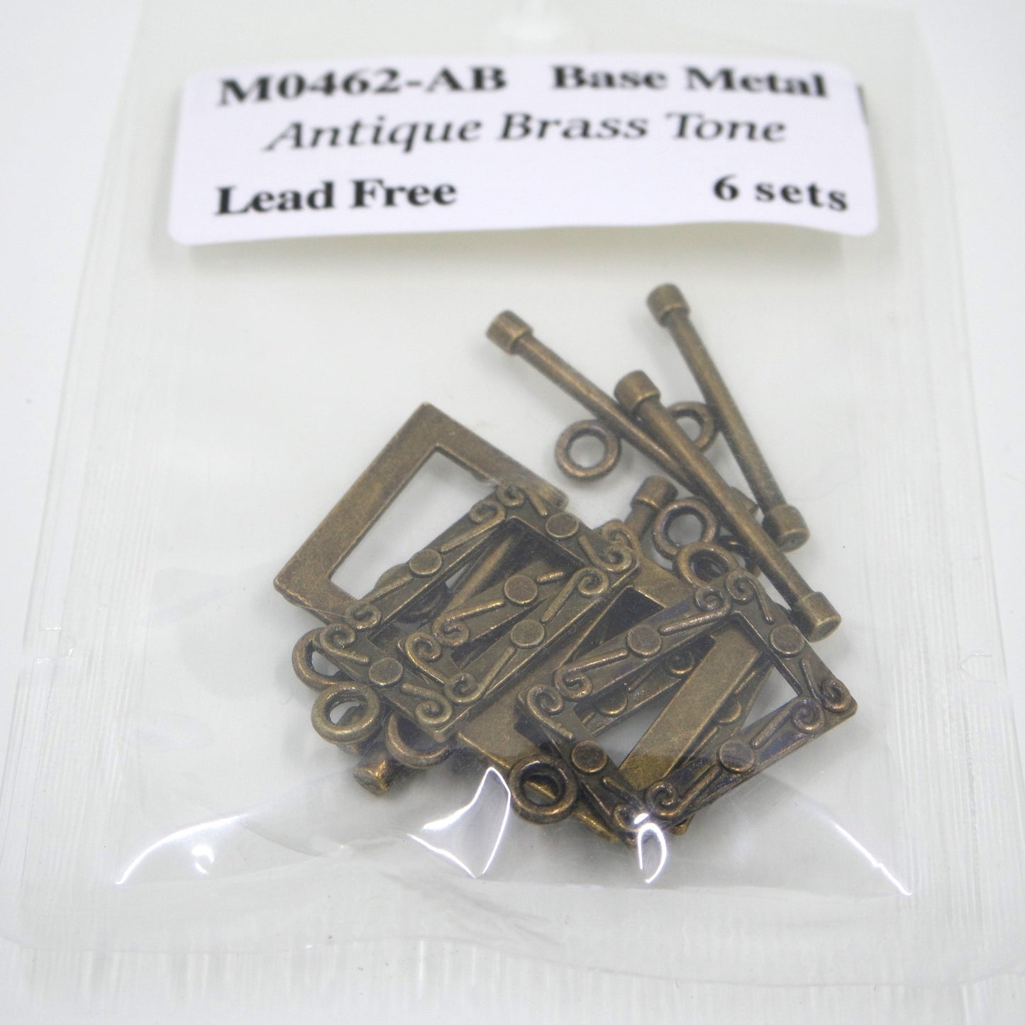 Rectangle Frame Clasp Antique Brass Tone