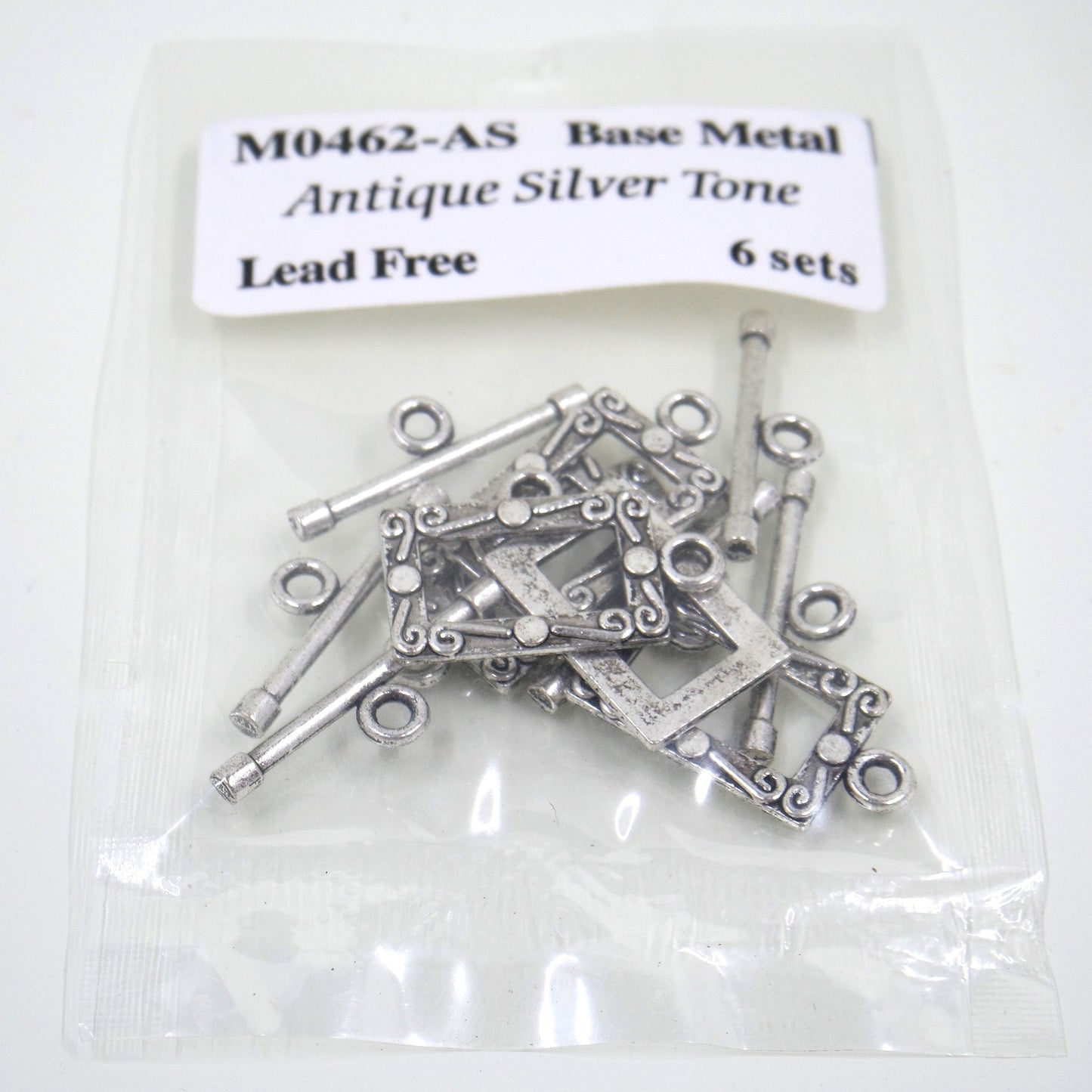 Rectangle Frame Clasp Antique Silver Tone