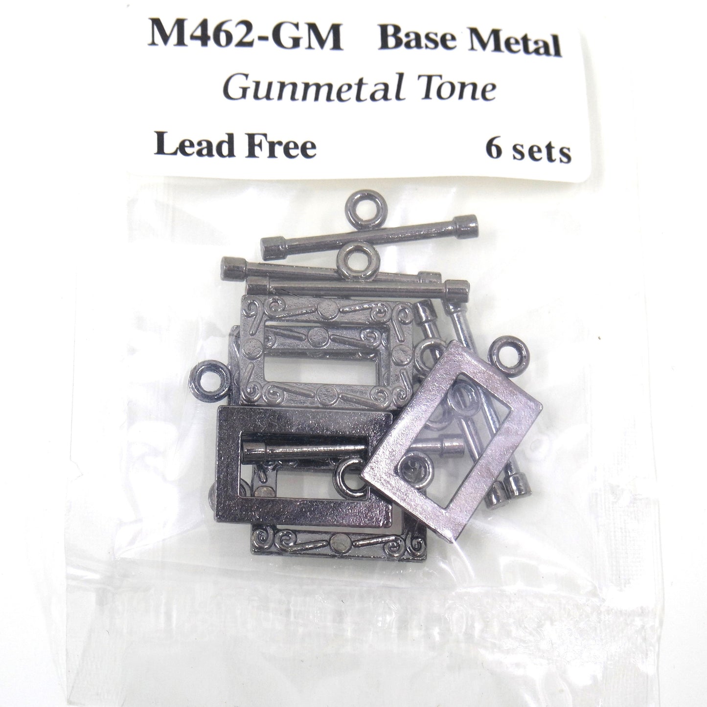 Rectangle Frame Clasp Gunmetal Tone