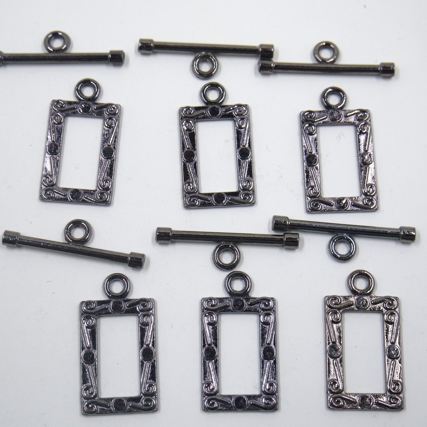 Rectangle Frame Clasp Gunmetal Tone