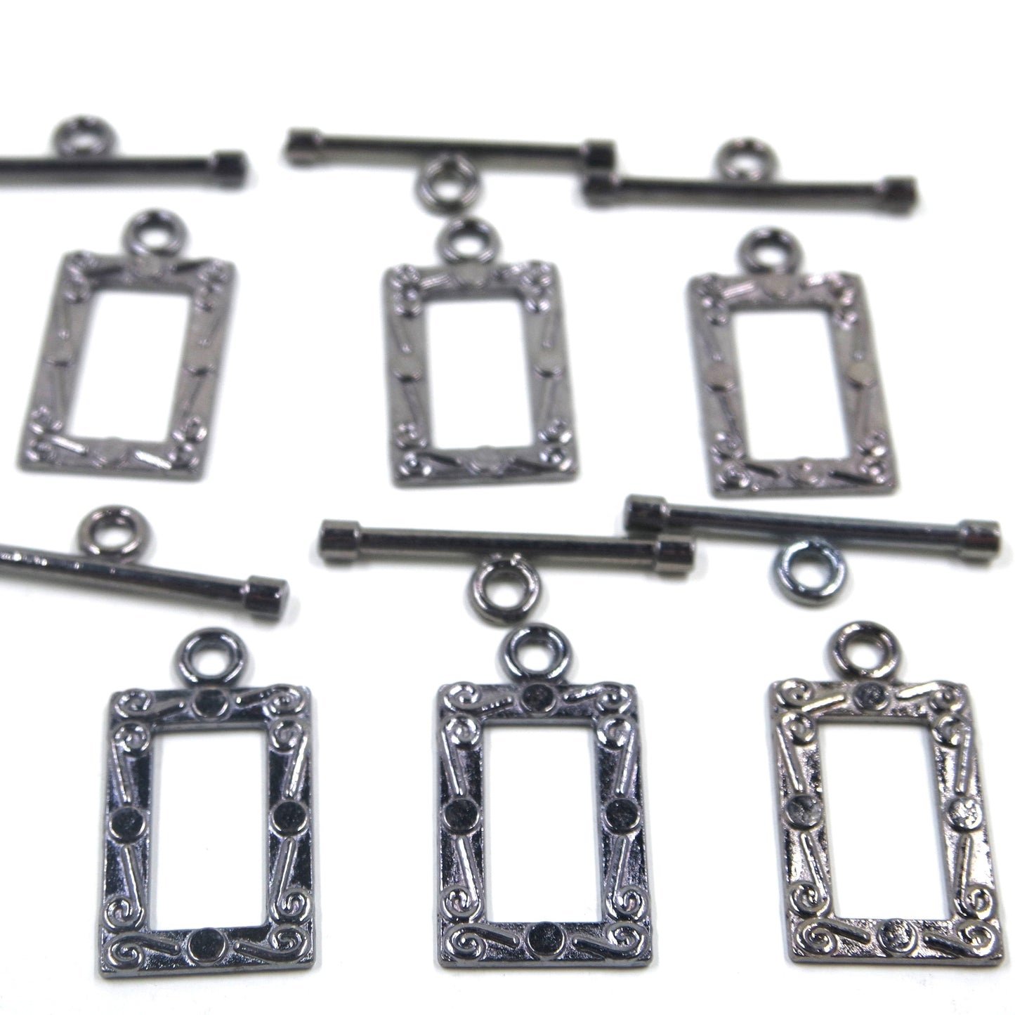 Rectangle Frame Clasp Gunmetal Tone