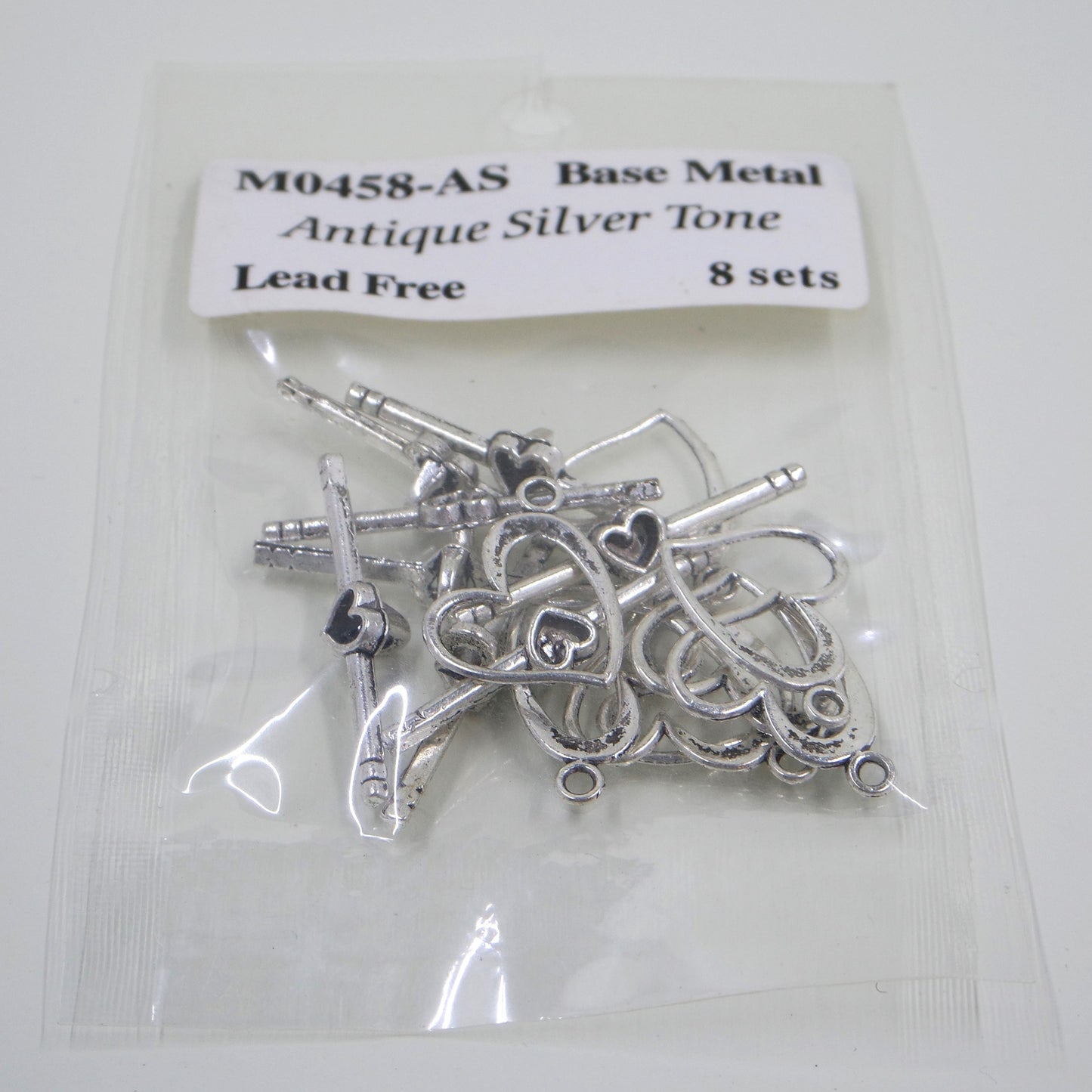 Heart Toggle Clasp Antique Silver Tone