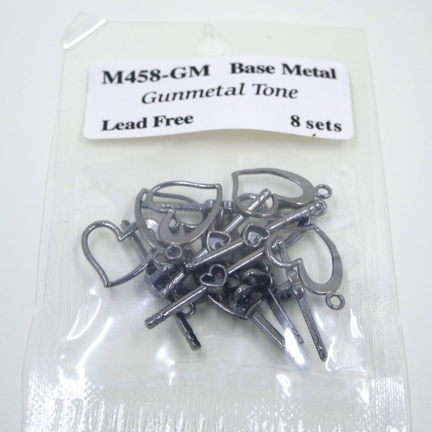 Heart Toggle Clasp Gunmetal Tone