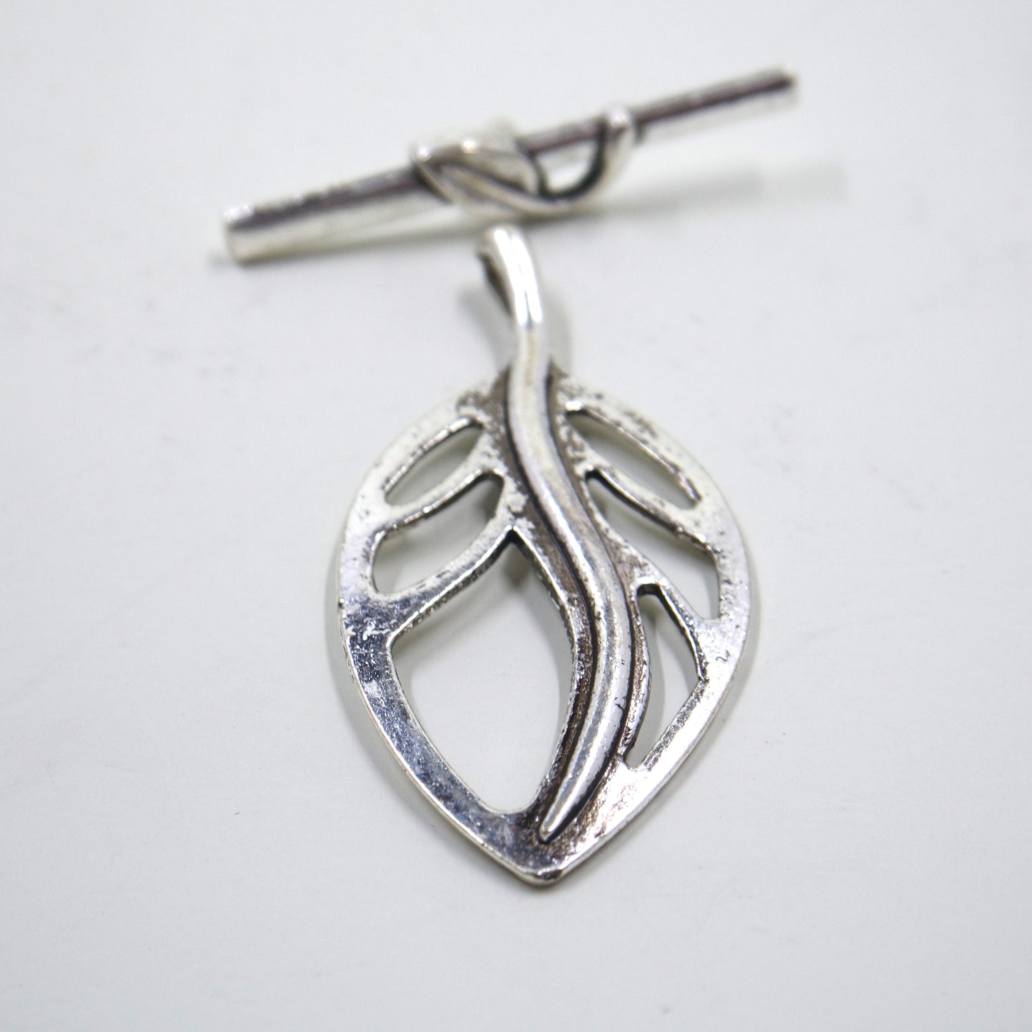 Leaf Toggle Clasp Antique Silver