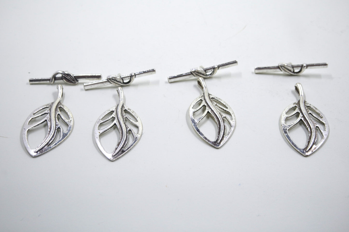 Leaf Toggle Clasp Antique Silver
