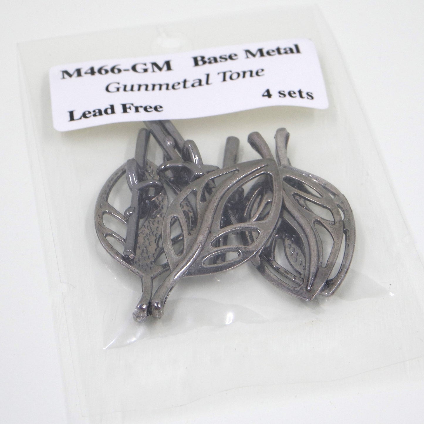 Leaf Toggle Clasp Gunmetal Tone