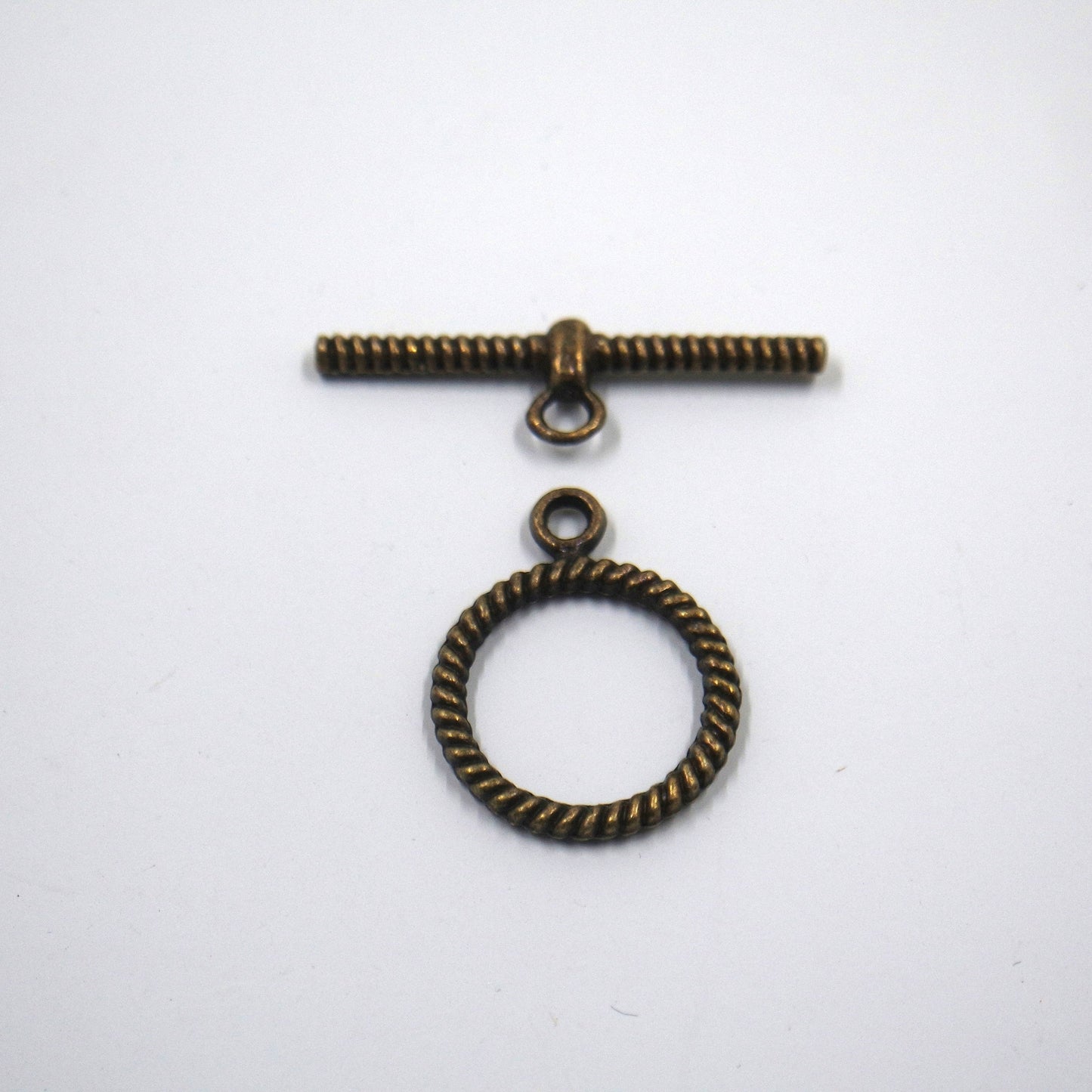 Rope Circle Toggle Clasp Antique Brass Tone