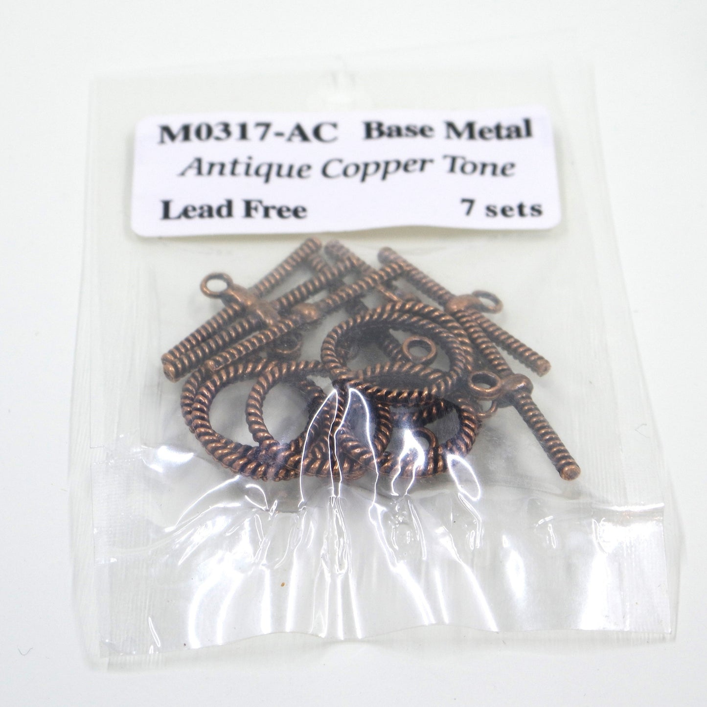 Rope Circle Toggle Clasp Antique Copper Tone