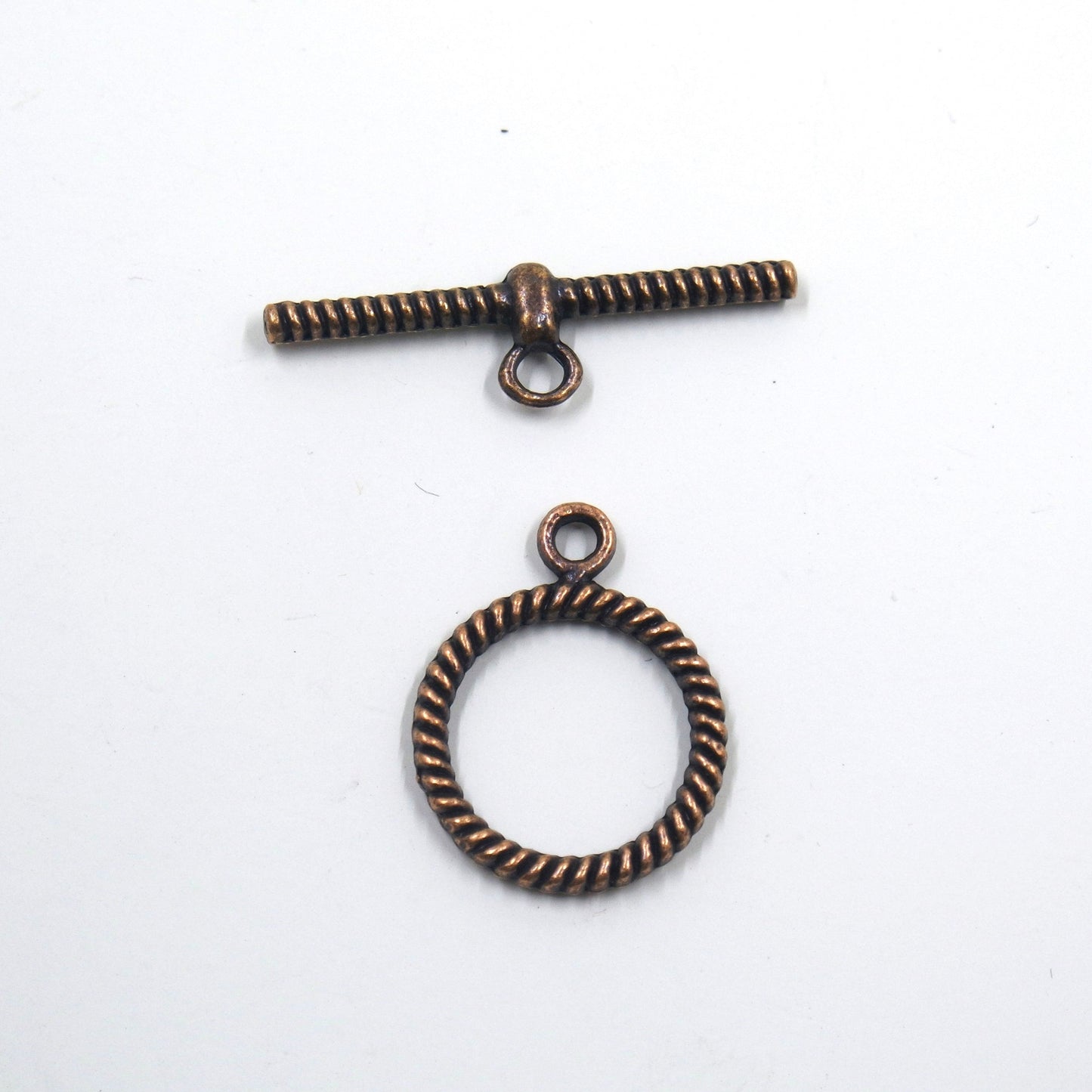 Rope Circle Toggle Clasp Antique Copper Tone