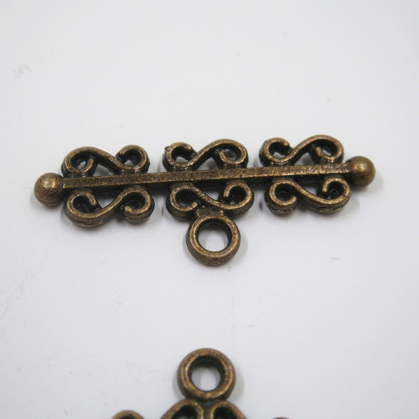 Scroll Frame Toggle Clasp Antique Brass Tone