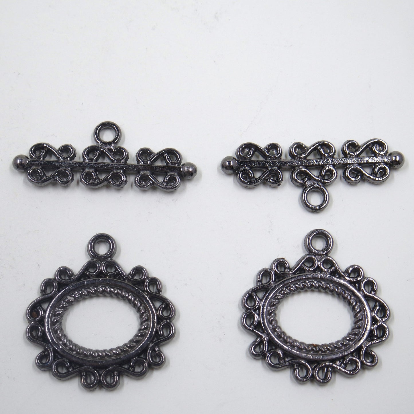 Scroll Frame Toggle Clasp Gunmetal Tone