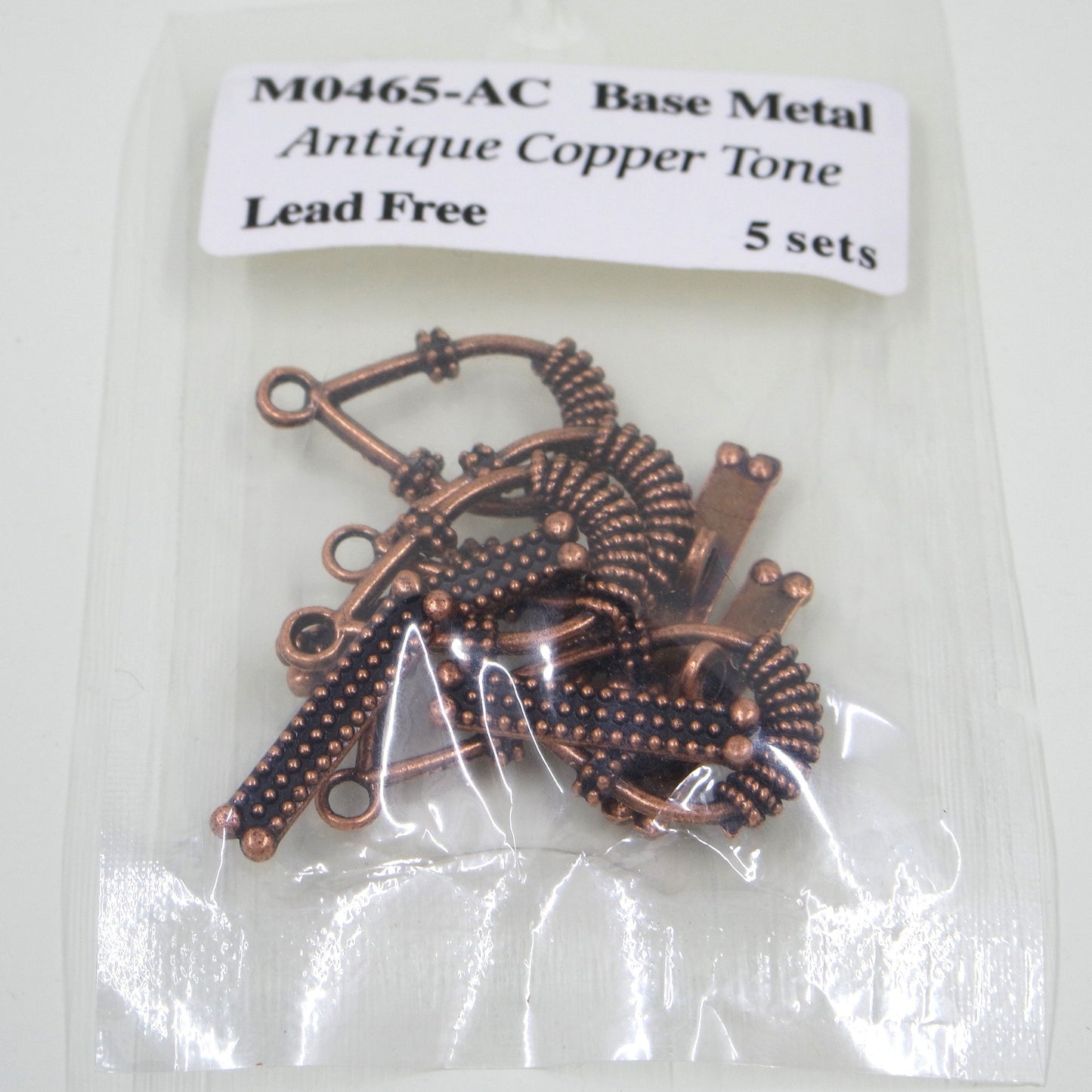 Teardrop Textured Toggle Clasp Antique Copper Tone