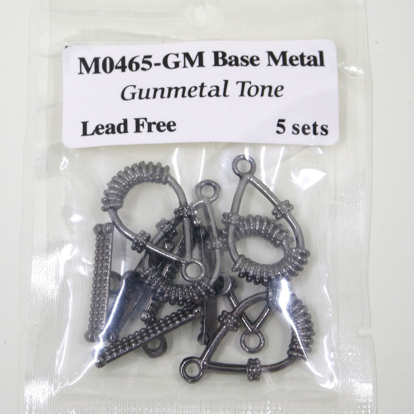Teardrop Textured Toggle Clasp Gunmetal Tone