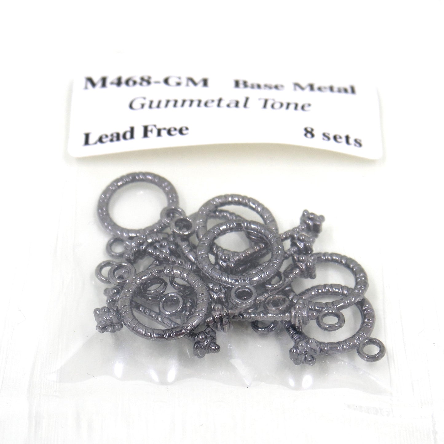 Textured Circle Toggle Clasp Gunmetal Tone
