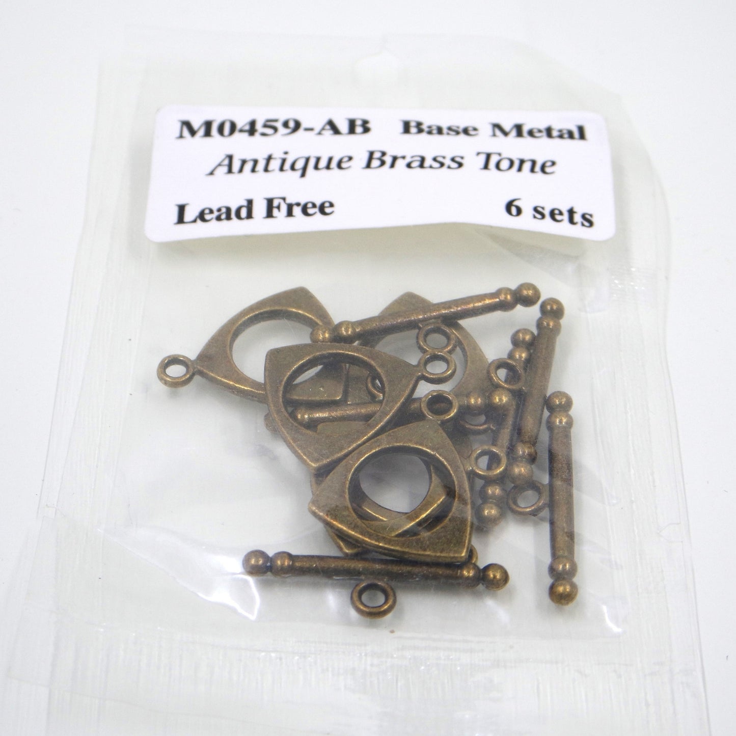 Triangle Circle Toggle Clasp Antique Brass Tone