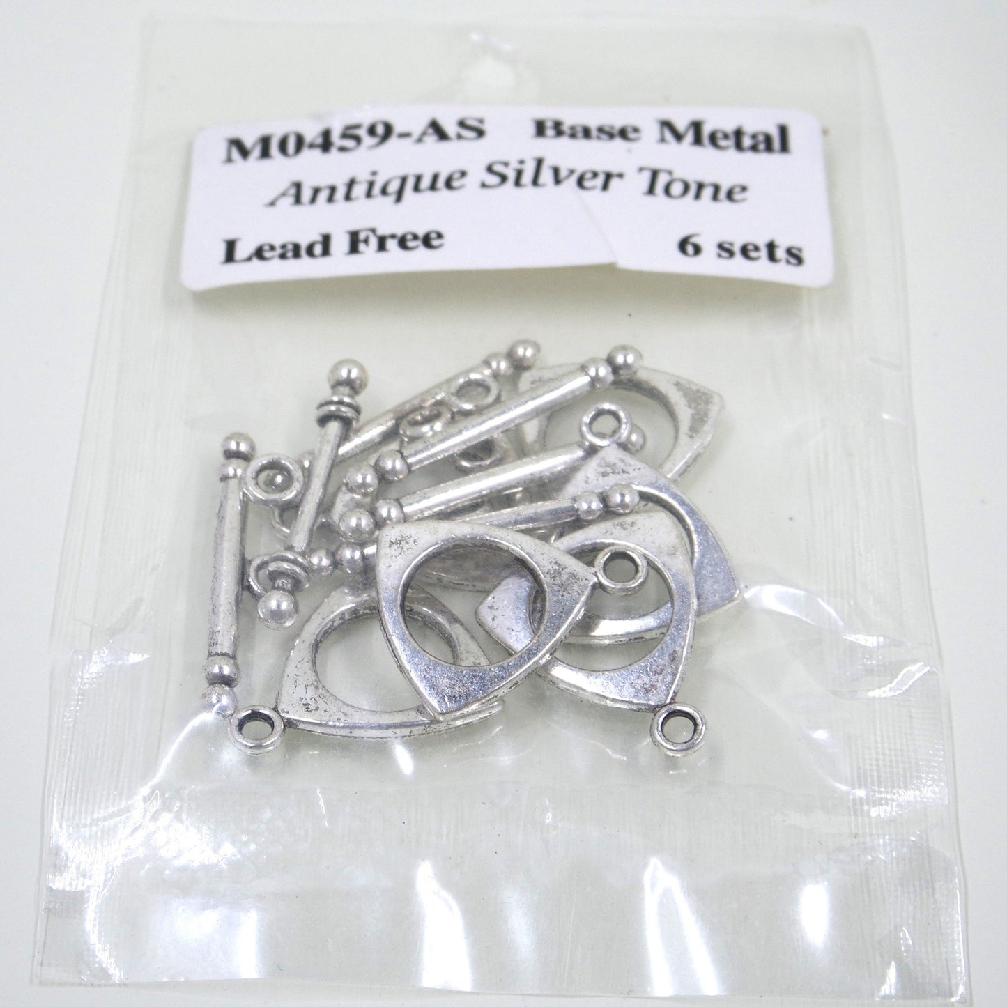 Triangle Circle Toggle Clasp Antique Silver Tone