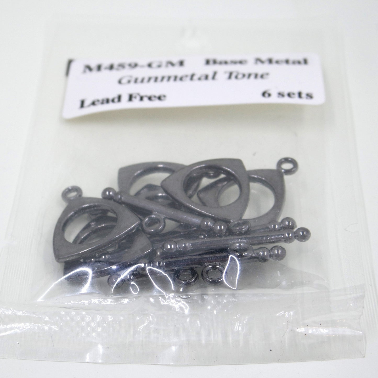 Triangle Circle Toggle Clasp Gunmetal Tone